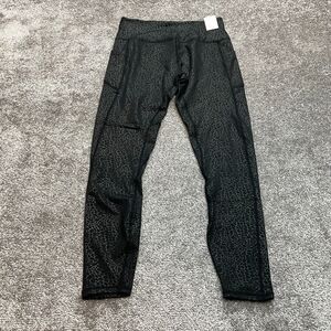 Zoano Sports Leggings Womens Medium Black Leopard Print Yoga Stretch Pants New